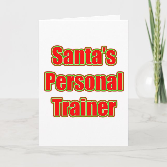 Personal Trainer des Weihnachtsmanns Feiertagskarte (Vorderseite)