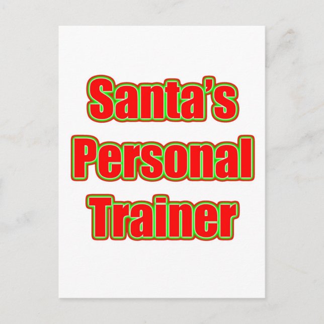 Personal Trainer des Weihnachtsmanns Feiertagspostkarte (Vorderseite)