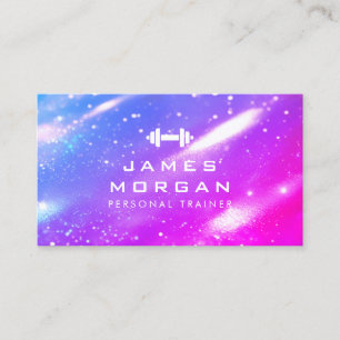 Personal Trainer Dumbell Logo Holografie Visitenkarte