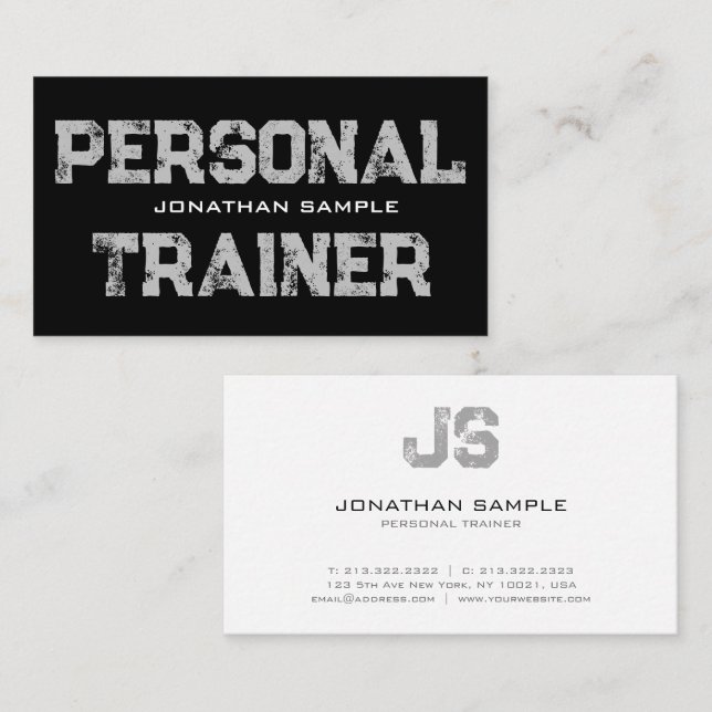 Personal Trainer Fitness Coach Beruflich modern Visitenkarte (Vorne/Hinten)