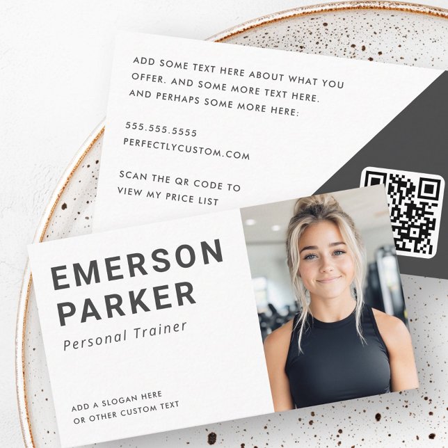 Personal Trainer Fitness Coach Foto Visitenkarte (Personal trainer fitness coach photo business card)