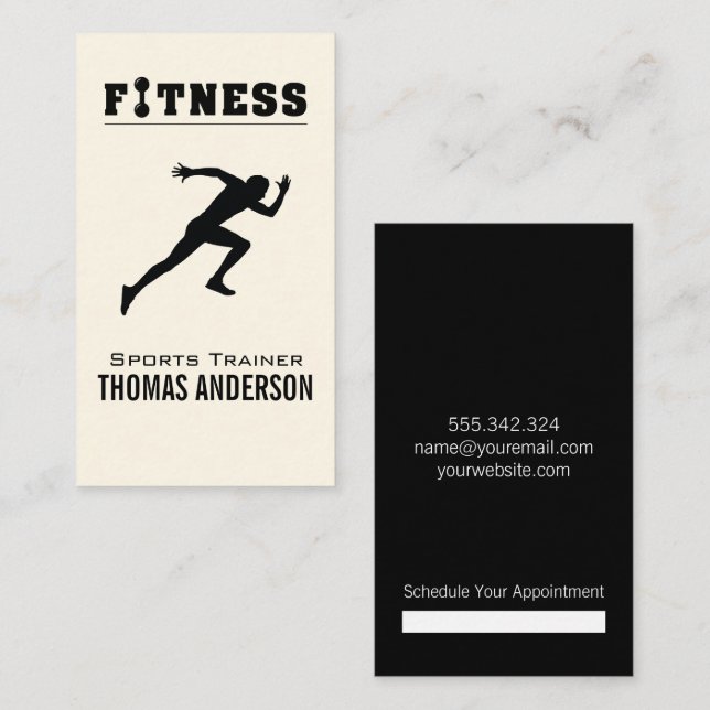 Personal Trainer/Fitness-Logo Terminkarte (Vorne/Hinten)