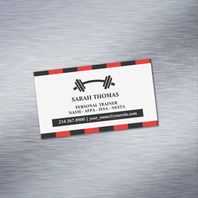 Personal Trainer Fitness Magnetische Visitenkarte (Beispiel)