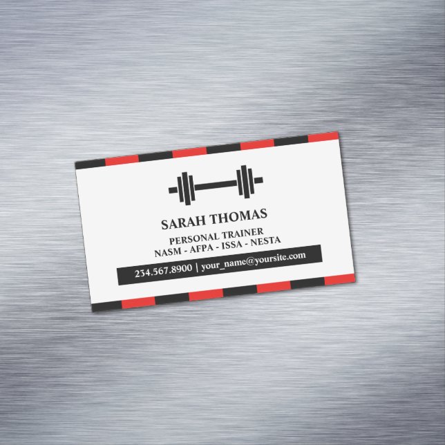 Personal Trainer Fitness Magnetische Visitenkarte (Beispiel)