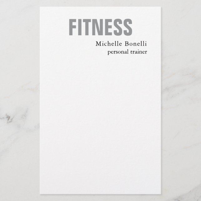 Personal Trainer Fitness Moderne Elegante Briefpapier (Vorderseite)