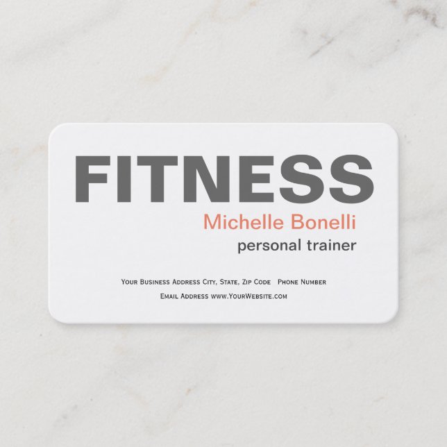 Personal Trainer Fitness Moderne Elegante Visitenkarte (Vorderseite)