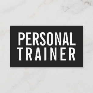 Personal Trainer Fitness Schwarz-Weiß modern Visitenkarte