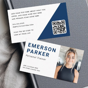 Personal Trainer Fitness Trainer Foto dunkelblau Visitenkarte