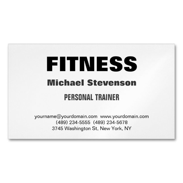 Personal Trainer Fitness Trendy Stylish Magnetische Visitenkarte (Vorderseite)