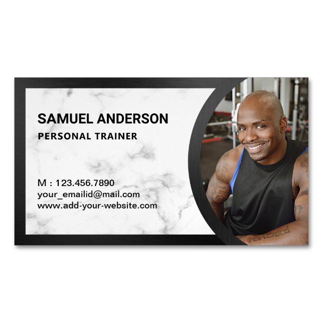 Personal Trainer-Foto für die Personal-Fitness aus Magnetische Visitenkarte (Vorderseite)