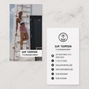 Personal Trainer Foto & Logo Social Media Icons Visitenkarte