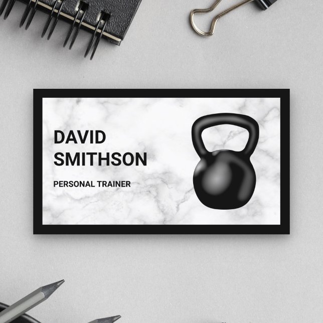 Personal Trainer für die Fitness White Marble Kett Visitenkarte (Von Creator hochgeladen)