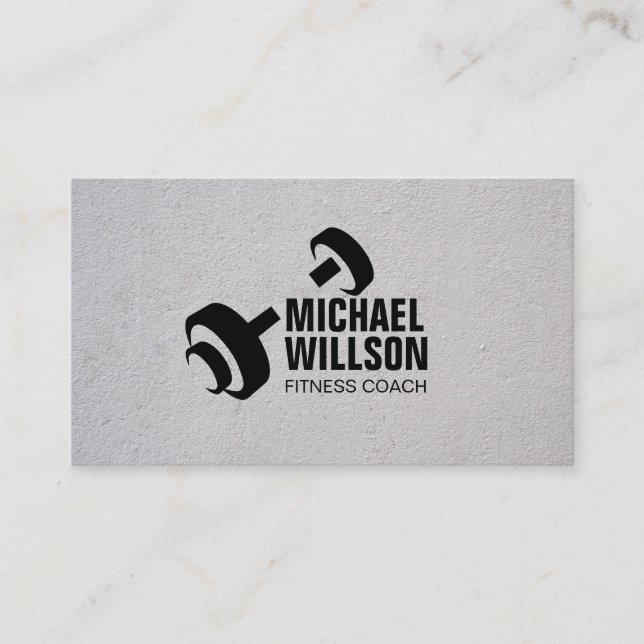 Personal Trainer für moderne Dumbell-Logos Visitenkarte (Vorderseite)