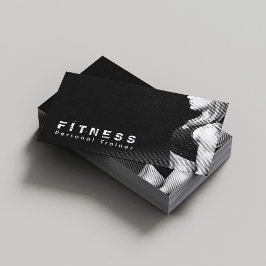 Personal Trainer für Schwarz-weiße Berufliche Fitn Visitenkarte