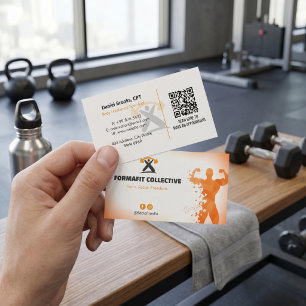 Personal Trainer Geschäft   Orange Weiß Visitenkarte