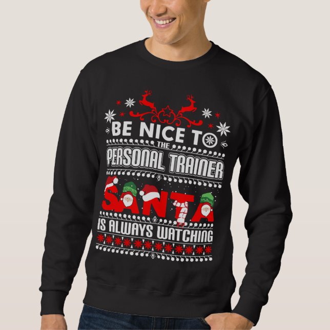 Personal Trainer Geschenk hässlich Weihnachts Swea Sweatshirt (Vorderseite)