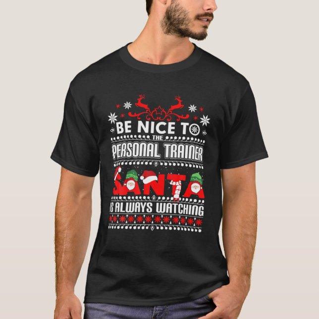 Personal Trainer Geschenk hässlich Weihnachts Swea T-Shirt (Vorderseite)