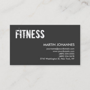 Personal Trainer Grau White Business Card Visitenkarte