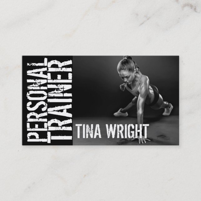 Personal Trainer Gym Fitness Business Card Visitenkarte (Vorderseite)