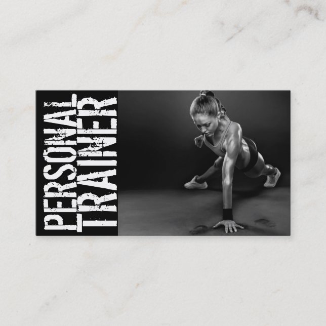 Personal Trainer Gym Fitness Business Card Visitenkarte (Vorderseite)
