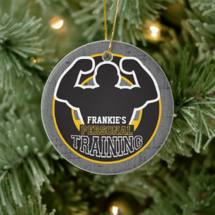 Personal Trainer GYM Power Training Fitness kunden Keramik Ornament