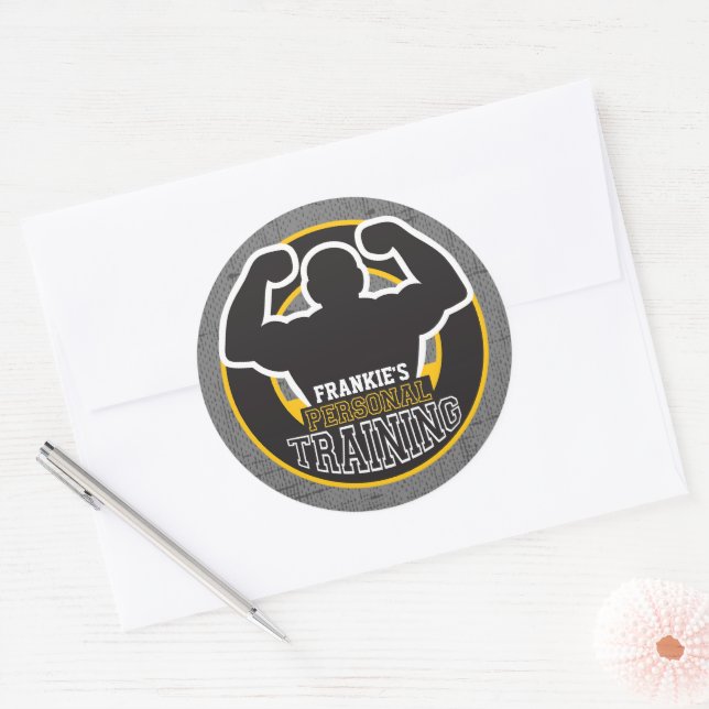 Personal Trainer GYM Power Training Fitness kunden Runder Aufkleber (Umschlag)