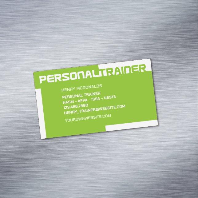 Personal Trainer Magnetische Visitenkarte (Beispiel)