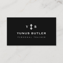 Personal Trainer Minimalist Monogramm Hantel Visitenkarte