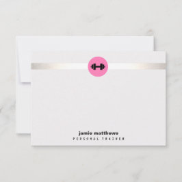 Personal Trainer Pink Dumbell Logo-Fitness Mitteilungskarte