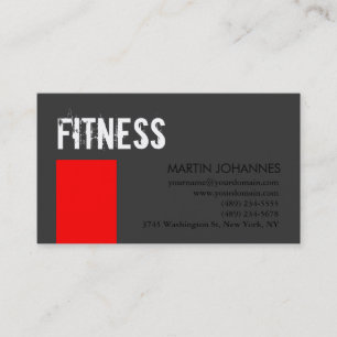 Personal Trainer Red Gray Business Card Visitenkarte