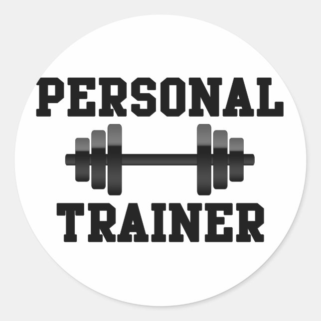 Personal Trainer Schwarz-Weiß Dumbell Training Runder Aufkleber (Vorderseite)
