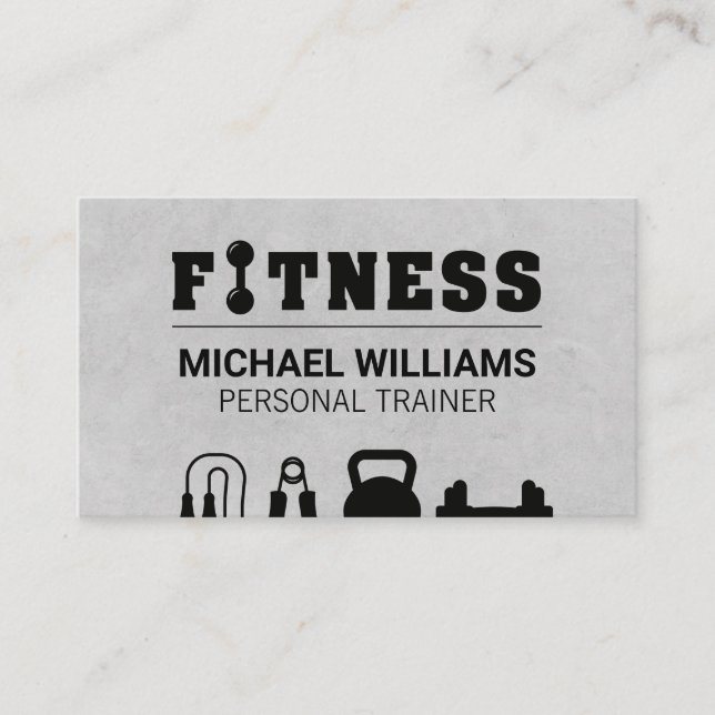 Personal Trainer | Workout Equipment | FITNESS Visitenkarte (Vorderseite)