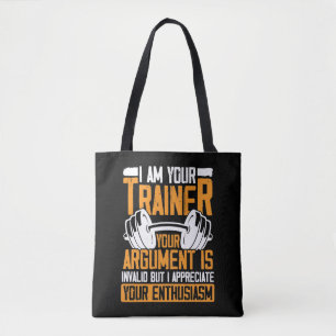 Personal Trainer Workout Zitat Witziges Weisheiten Tasche