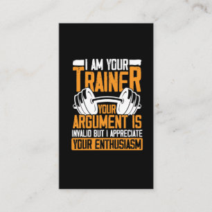 Personal Trainer Workout Zitat Witziges Weisheiten Visitenkarte