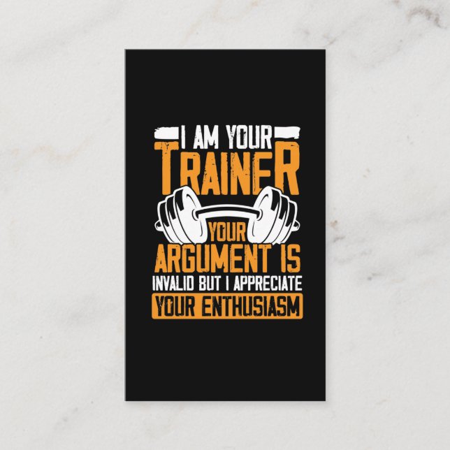 Personal Trainer Workout Zitat Witziges Weisheiten Visitenkarte (Vorderseite)