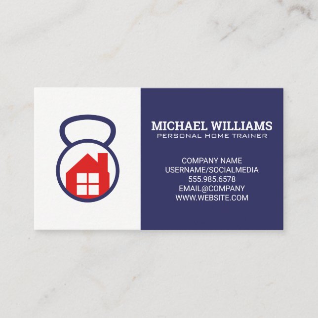 Personal Trainer | Zuhause-Fitness-Logo Visitenkarte (Vorderseite)