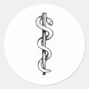 Personal von Asclepius Runder Aufkleber