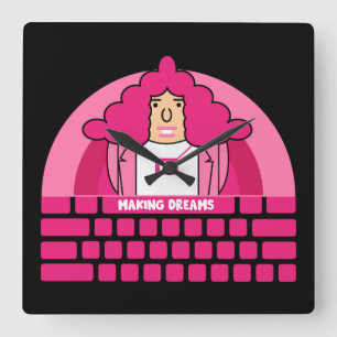 Personalabteilung Quadratische Wanduhr