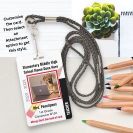 Personalausweis-Abzeichen für Schullehrer mit Bild Ausweis