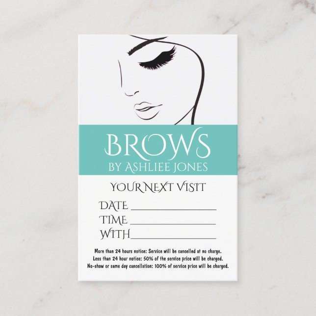Personalausweis Eyebrows Eyelashes Salon Visitenkarte (Vorderseite)