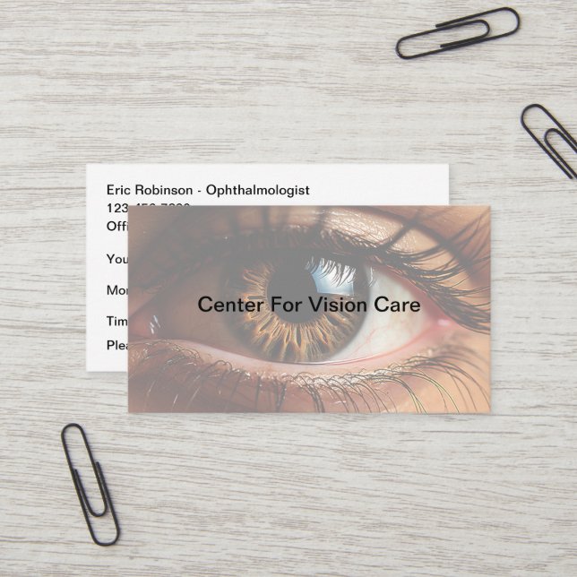 Personalausweise für die Augenheilkunde Visitenkarte (Vorderseite/Rückseite Beispiel)