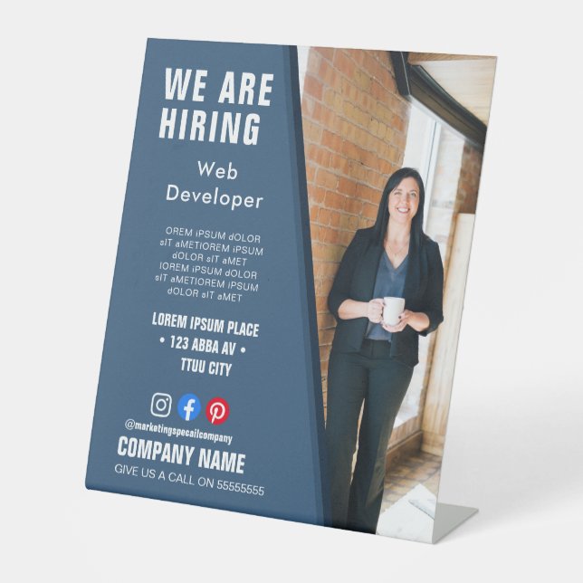 Personaleinstellung BUSINESS Logo Flyer Poster Sockelschild (Vorderseite)