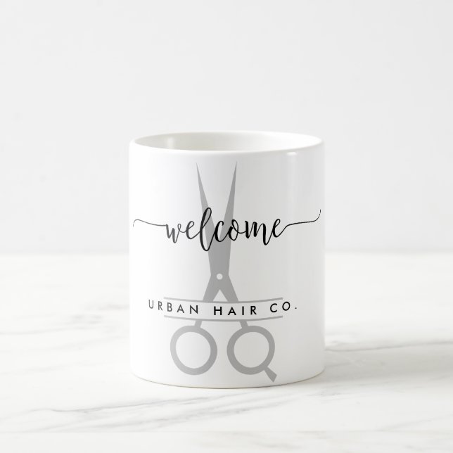 Personali Hair Salon Willkommen mit dem Scheren Lo Kaffeetasse (Mittel)