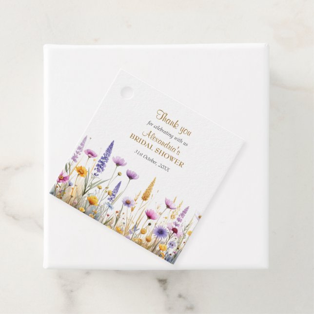 Personalise Bridal Shower Wildflowers Geschenkanhänger (Beispiel)