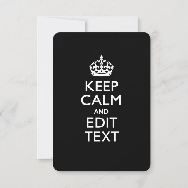 Personalisé GARDEZ CALME Votre Texte Invitation No (Devant)