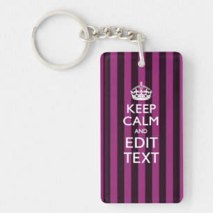 Personalisé KEEP CALM Votre Texte Fuchsia Stripes