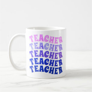 Personalisé Répéter Wavy Teacher Coffee Mug