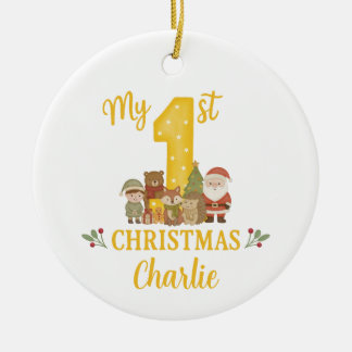 Personalised 1st Christmas Tree Decoration  Keramik Ornament