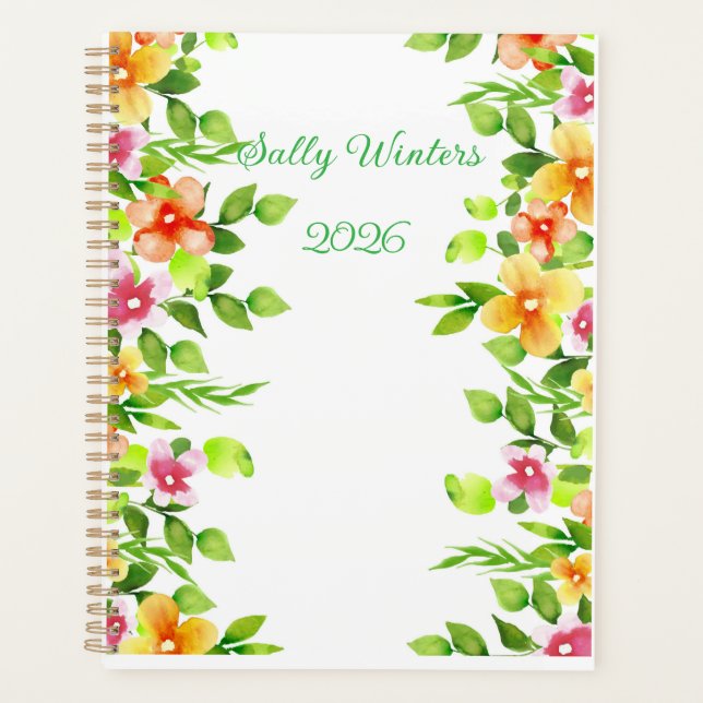 Personalised 2026  Floral Planner Planer (Vorderseite)