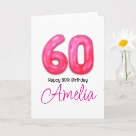 Personalised 60th Birthday Number Balloon Card Karte